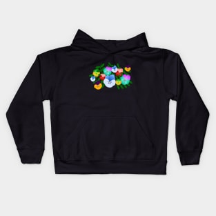 colorful pansies, violets, pansy, viola Kids Hoodie